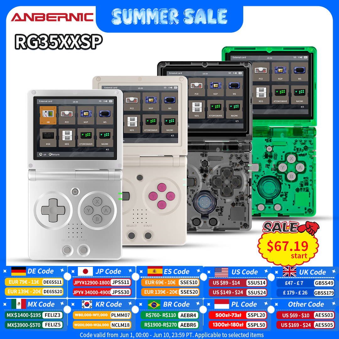Gaming Console All In One - Anbernic RG35XXSP Retro Flip Handheld Game