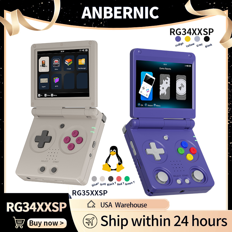 Anbernic RG34XXSP RG35XXSP Fli - مراجعة Gaming Console All In One وسعره