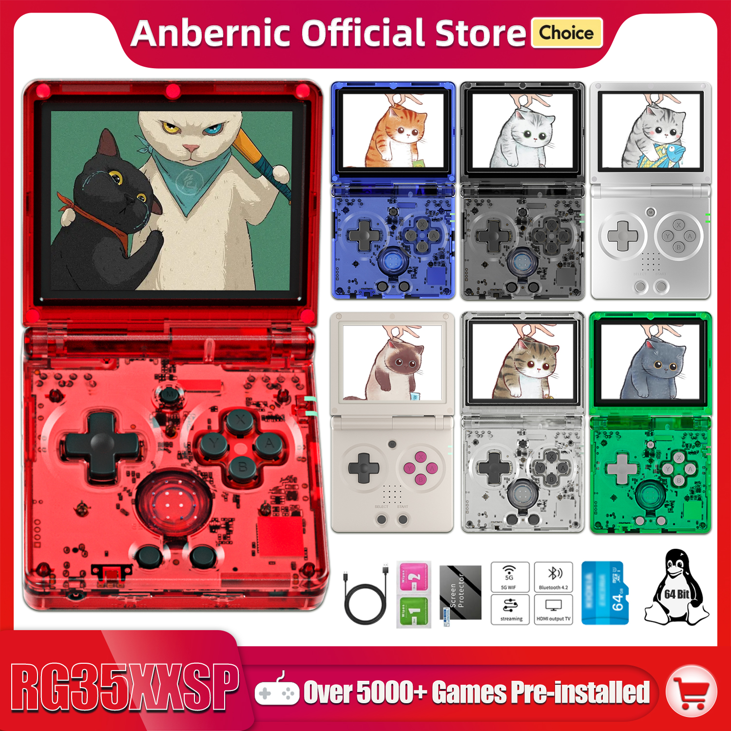 ANBERNIC NEW RG35XXSP Flip Han - مراجعة Gaming Console All In One وسعره
