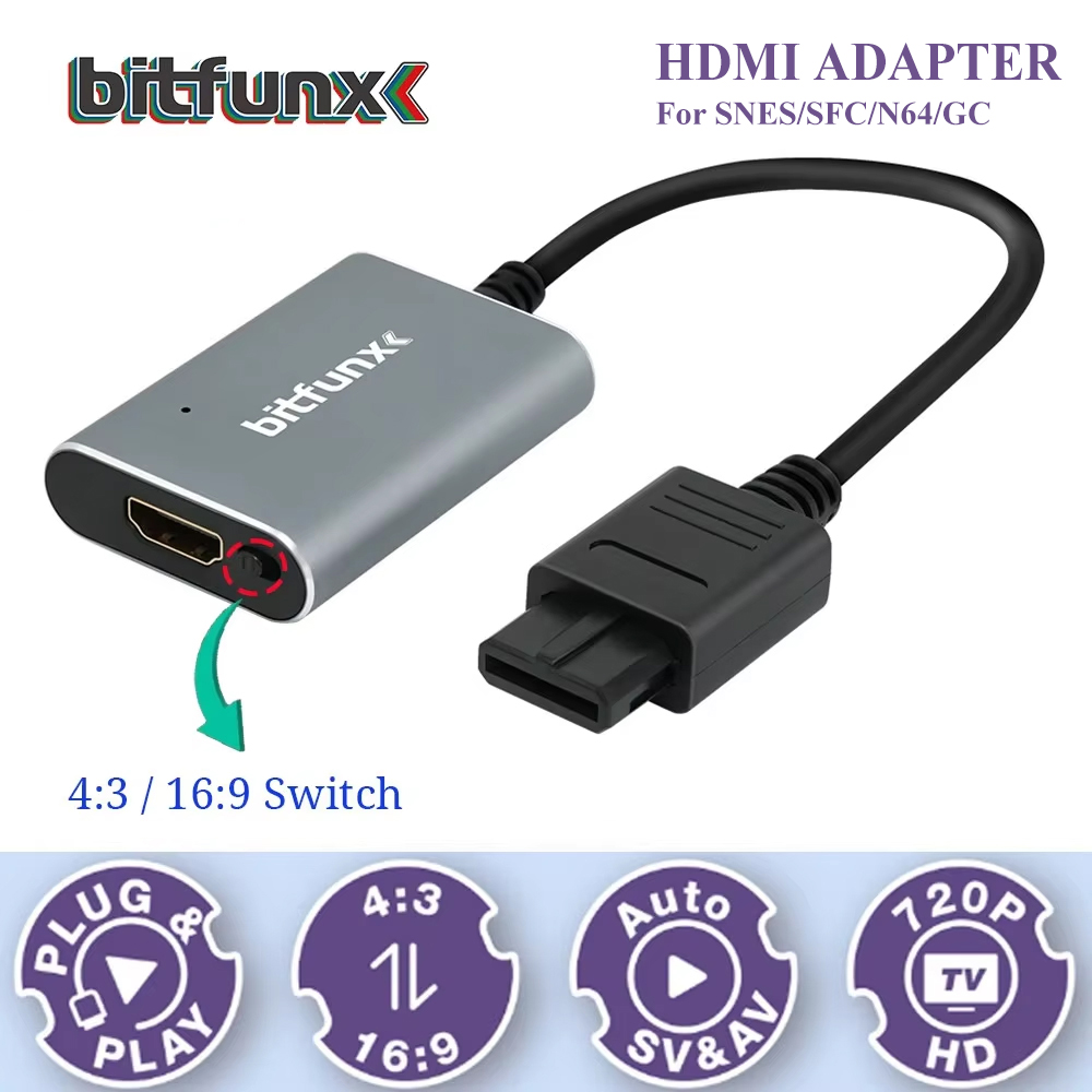 Bitfunx 720P Svideo / AV To HD - مراجعة Gaming Console All In One وسعره