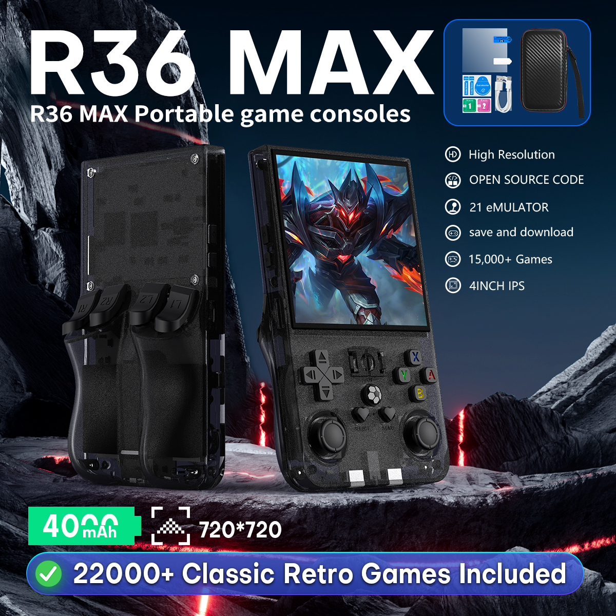 Open Source R36MAX Portable Vi - مراجعة Gaming Console All In One وسعره