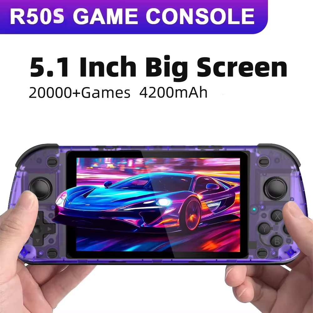 5.1 Inch R50S Retro Handheld G - مراجعة Gaming Console G90 وسعره