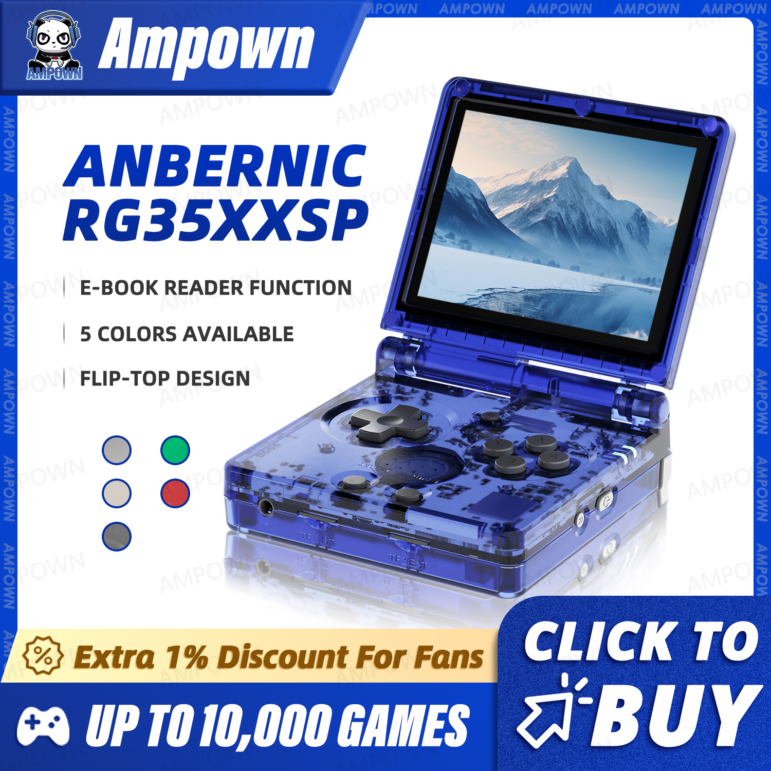 ANBERNIC RG35XXSP Flip Game Co - مراجعة Gaming Console All In One وسعره